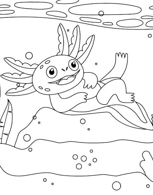 39 Cool Printable Axolotl Coloring Pages 21