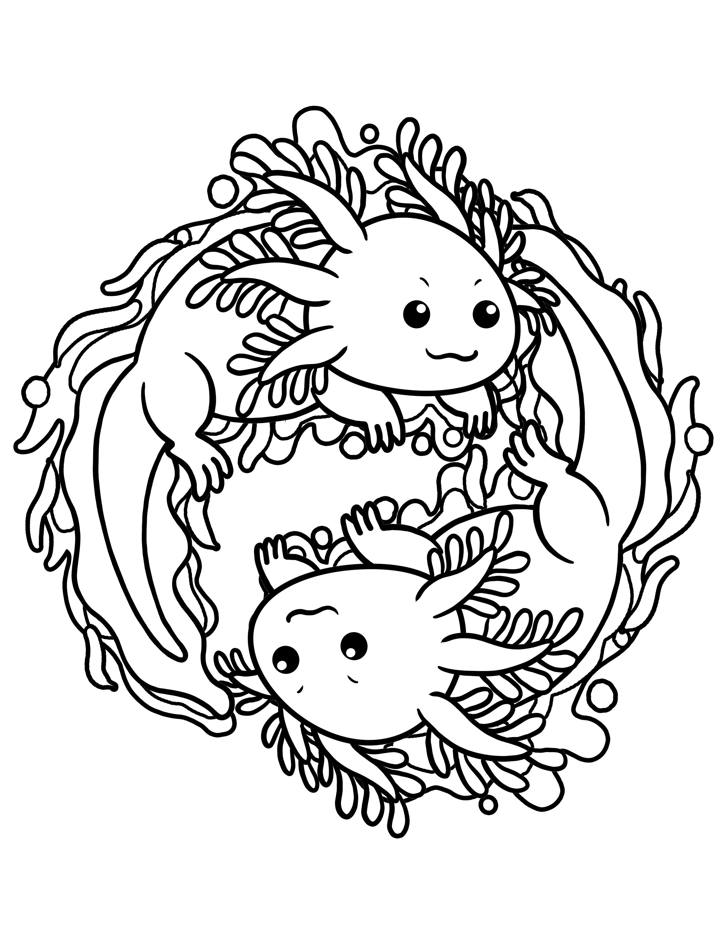 39 Cool Printable Axolotl Coloring Pages 26