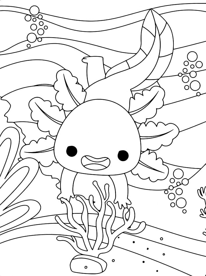 39 Cool Printable Axolotl Coloring Pages 27