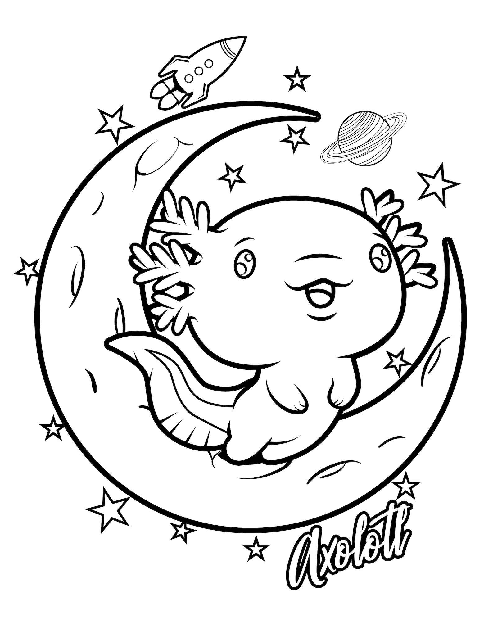 39 Cool Printable Axolotl Coloring Pages 33