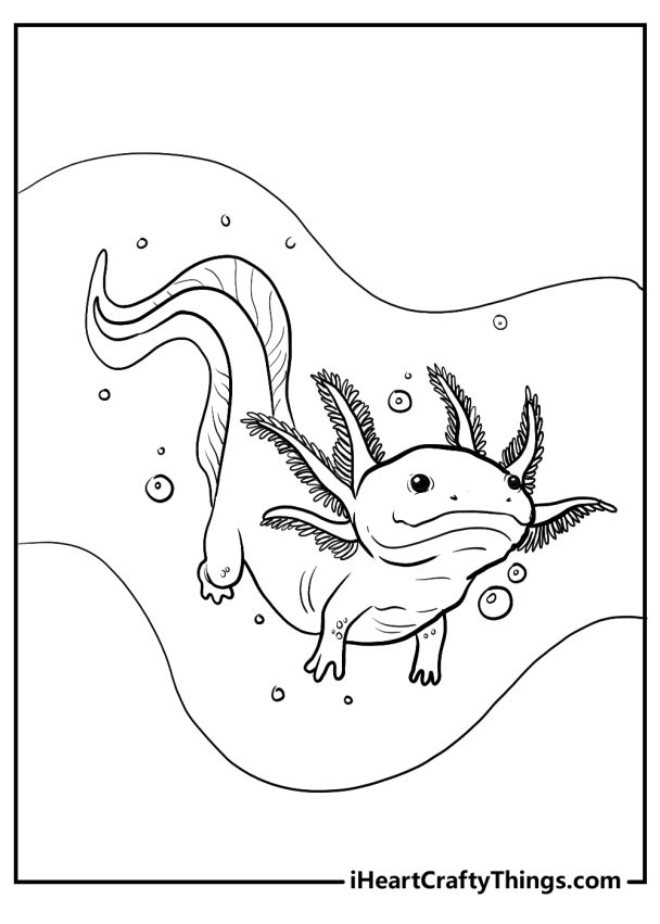 39 Cool Printable Axolotl Coloring Pages 35