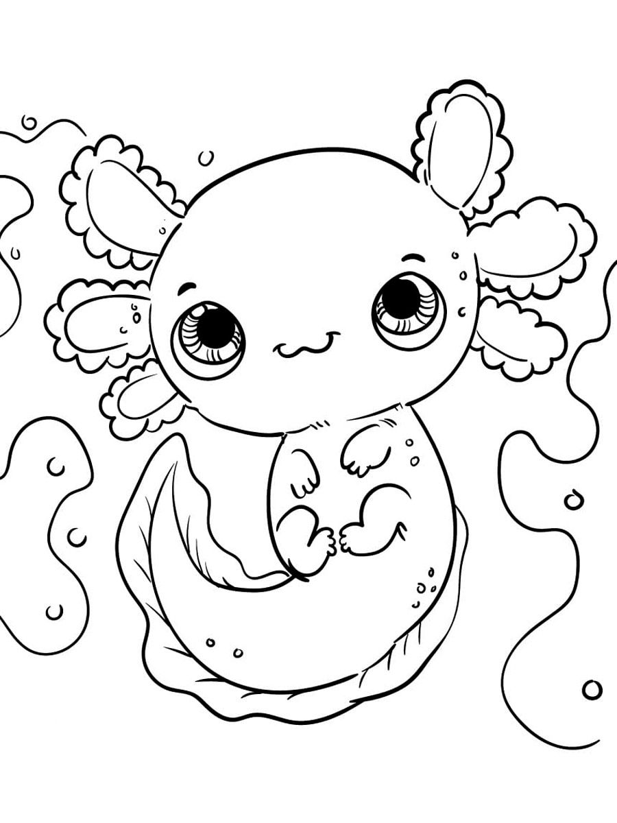 39 Cool Printable Axolotl Coloring Pages 5