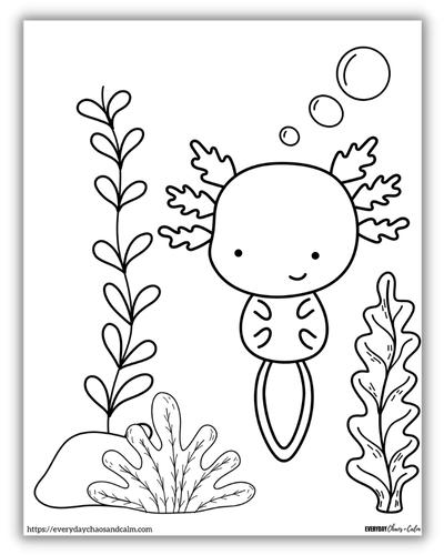 39 Cool Printable Axolotl Coloring Pages 6