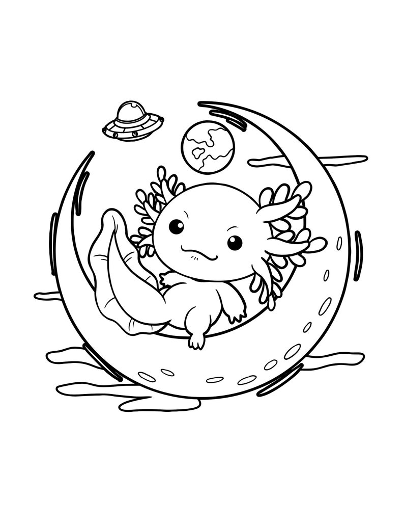 39 Cool Printable Axolotl Coloring Pages 9