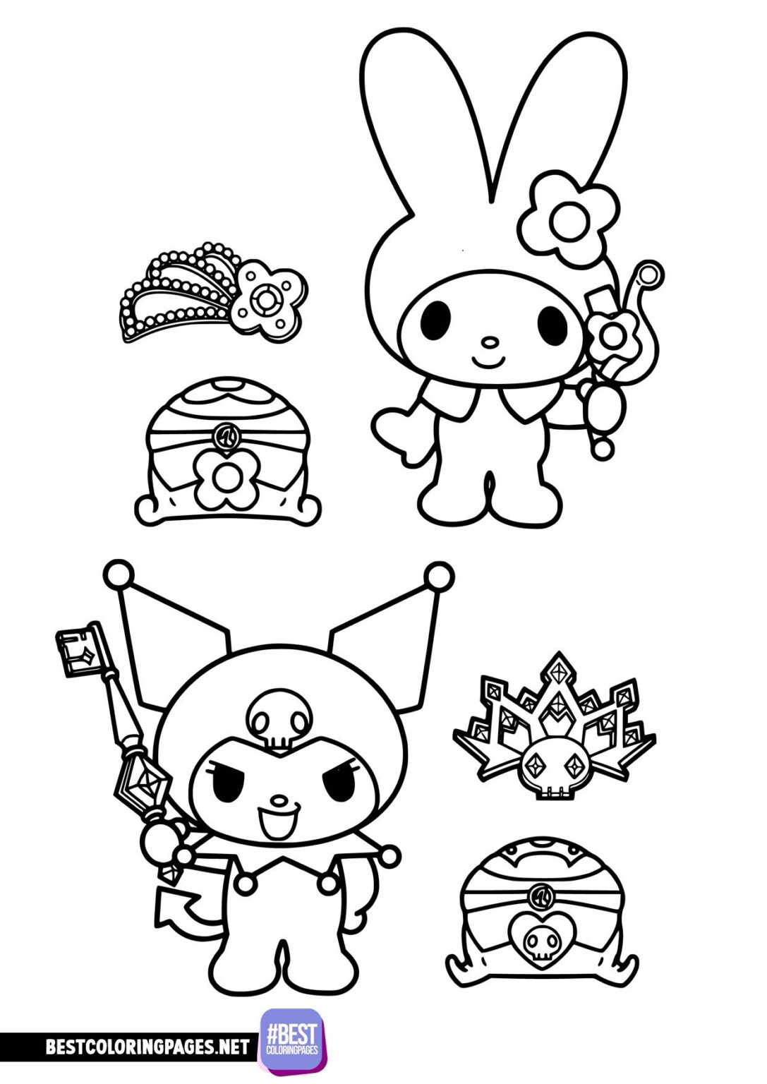 43 Kuromi Bubble Tea Coloring Pages Printable