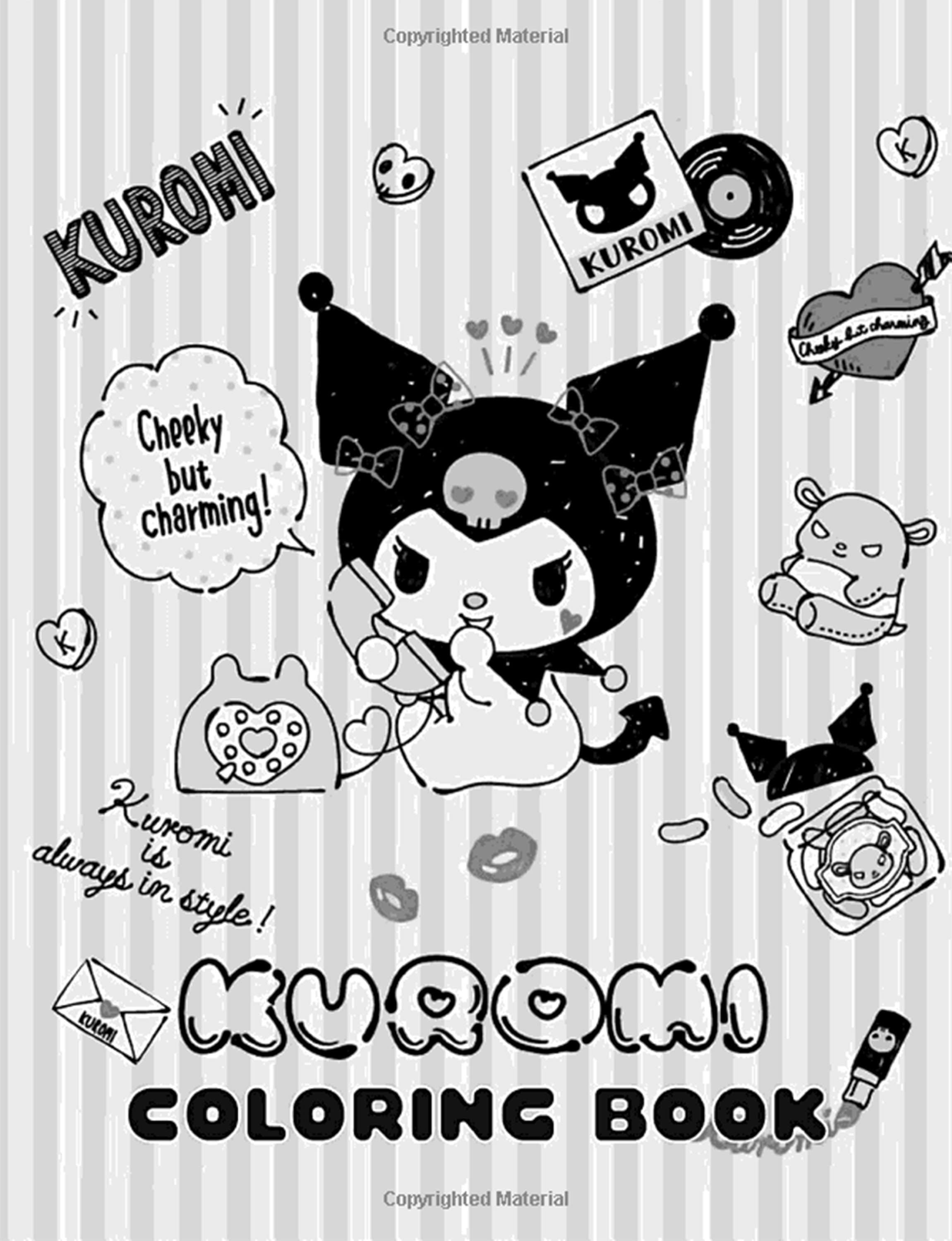 46 My Melody and Kuromi Together Black and White Coloring Printable