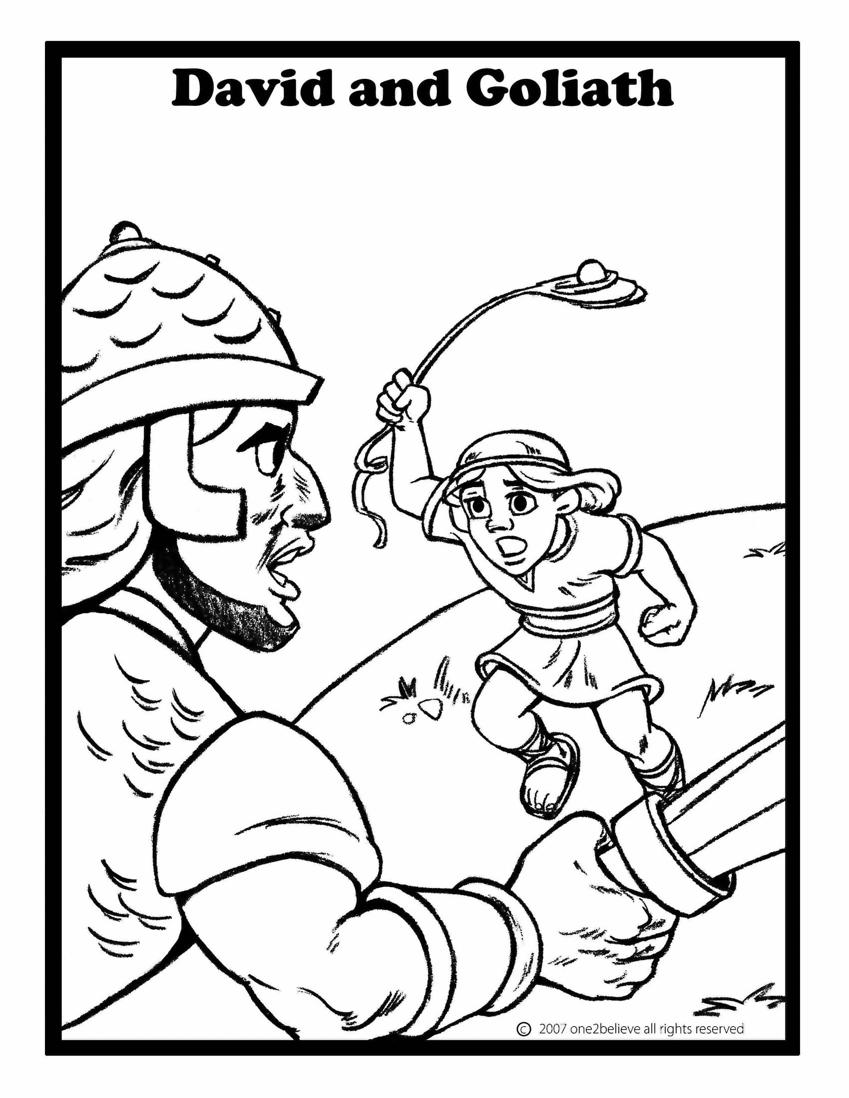 86 David and Goliath Coloring Pages Printable 1