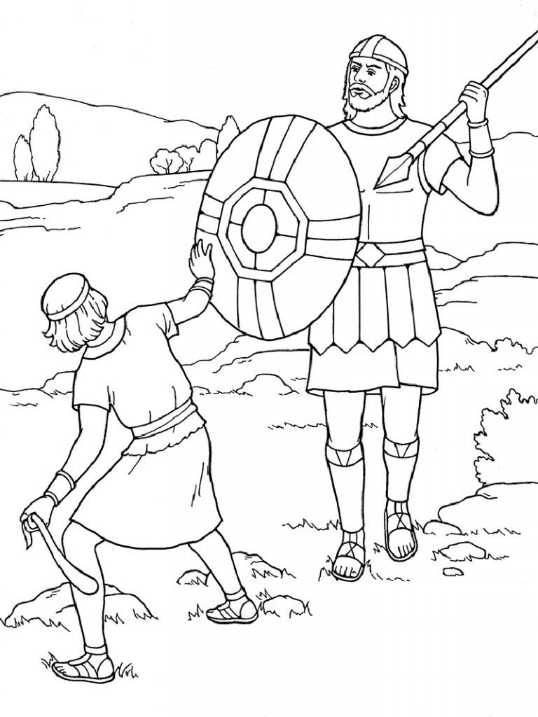 86 David and Goliath Coloring Pages Printable 2