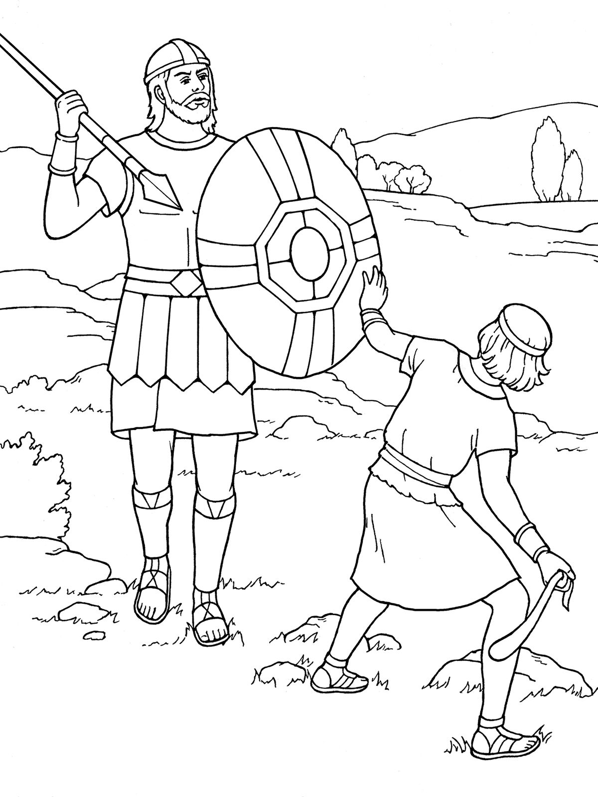 86 David and Goliath Coloring Pages Printable 20