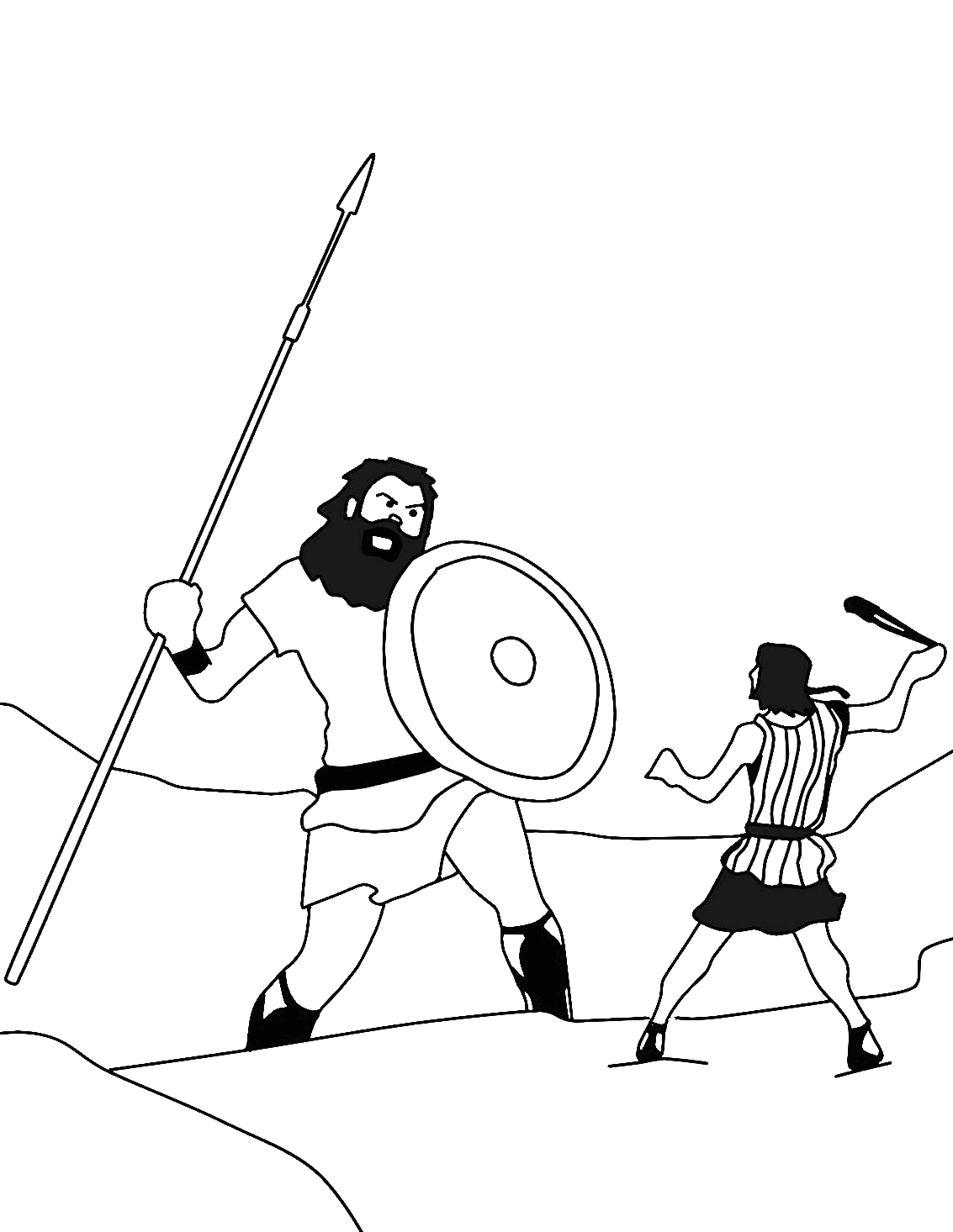 86 David and Goliath Coloring Pages Printable 25