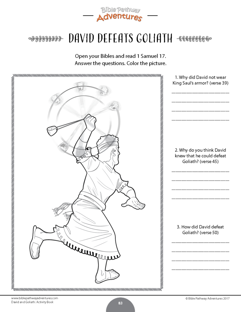 86 David and Goliath Coloring Pages Printable 64