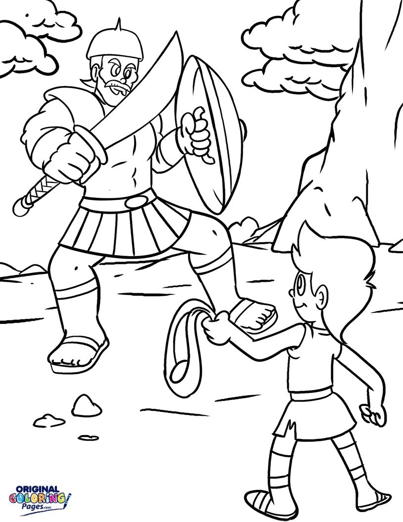 86 David and Goliath Coloring Pages Printable 65