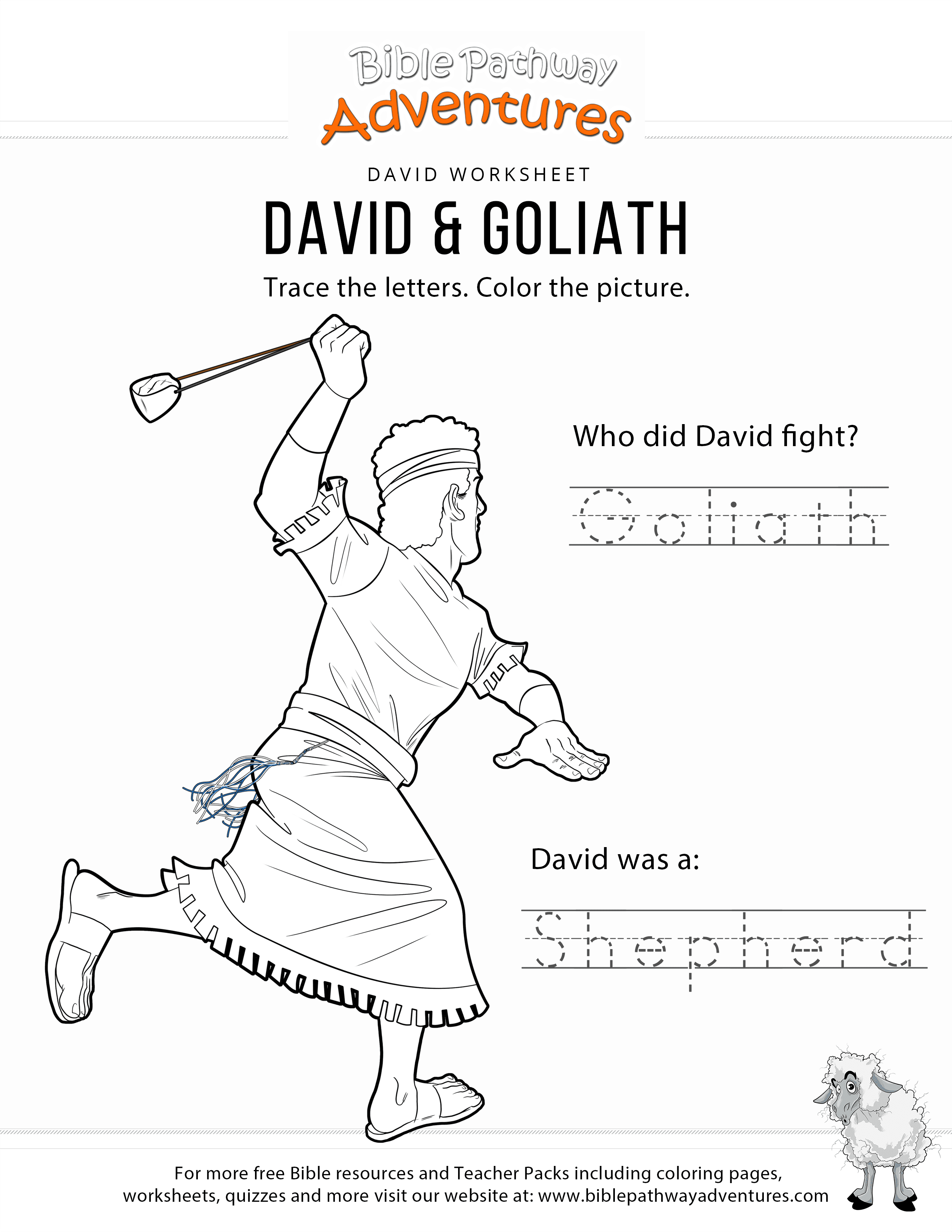 86 David and Goliath Coloring Pages Printable 75