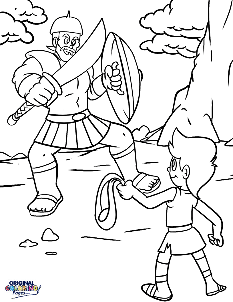 86 David and Goliath Coloring Pages Printable 80