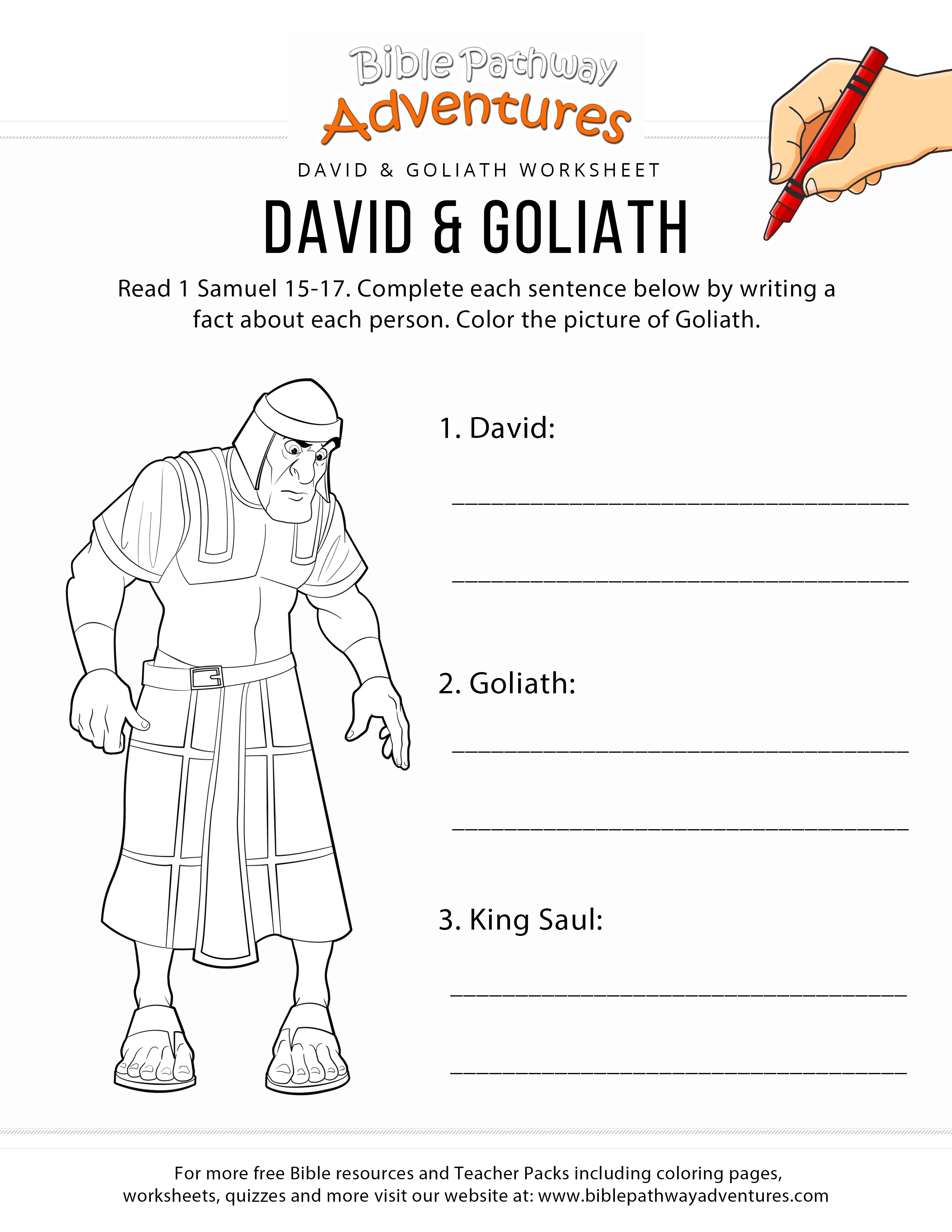 86 David and Goliath Coloring Pages Printable 9