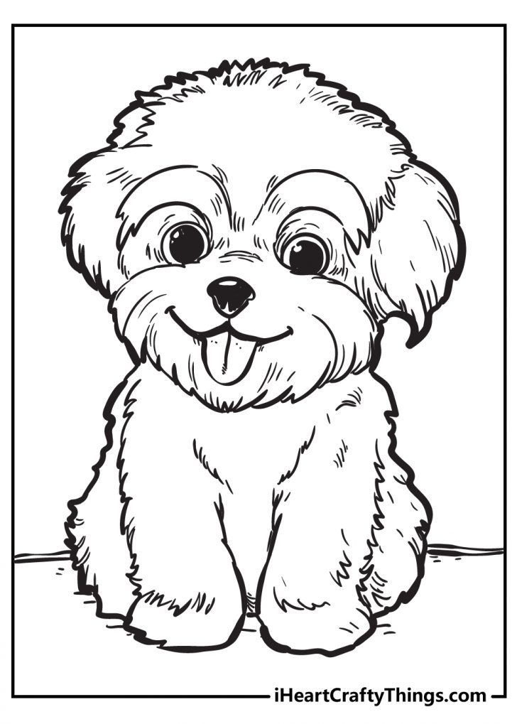 Adorable Puppy Coloring Pages Printable 26