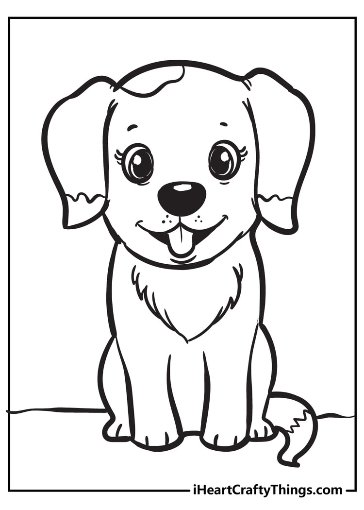 Adorable Puppy Coloring Pages Printable 27