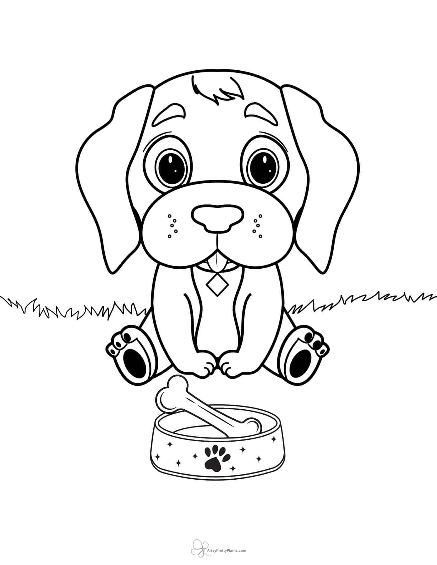 Adorable Puppy Coloring Pages Printable 33