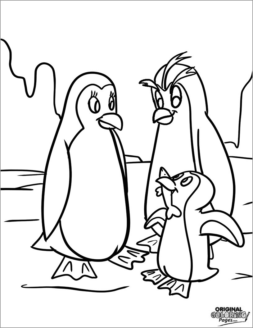 Charming Penguin Coloring Pages Printable 15