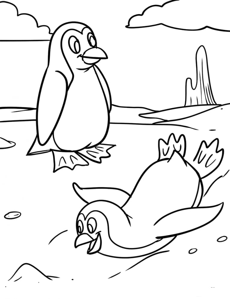 Charming Penguin Coloring Pages Printable 20