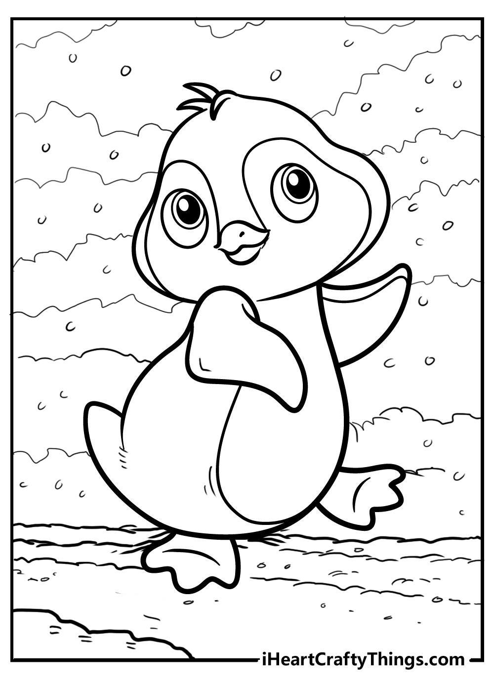 Charming Penguin Coloring Pages Printable 27