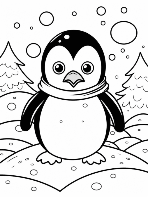 Charming Penguin Coloring Pages Printable 28