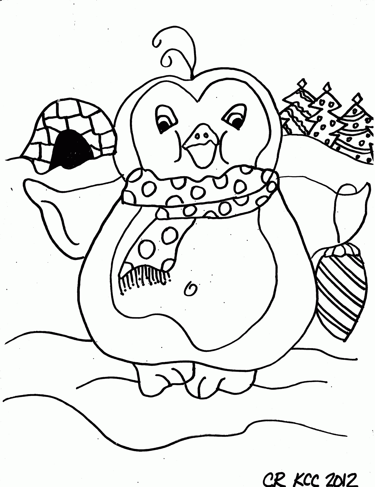 Charming Penguin Coloring Pages Printable 7