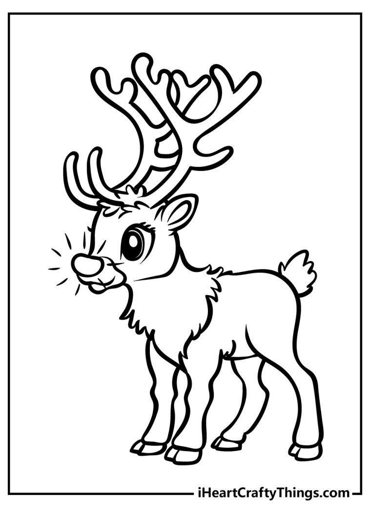 Charming Rudolph Coloring Pages Printable 1