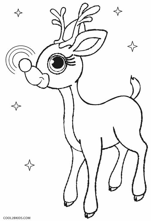 Charming Rudolph Coloring Pages Printable 11