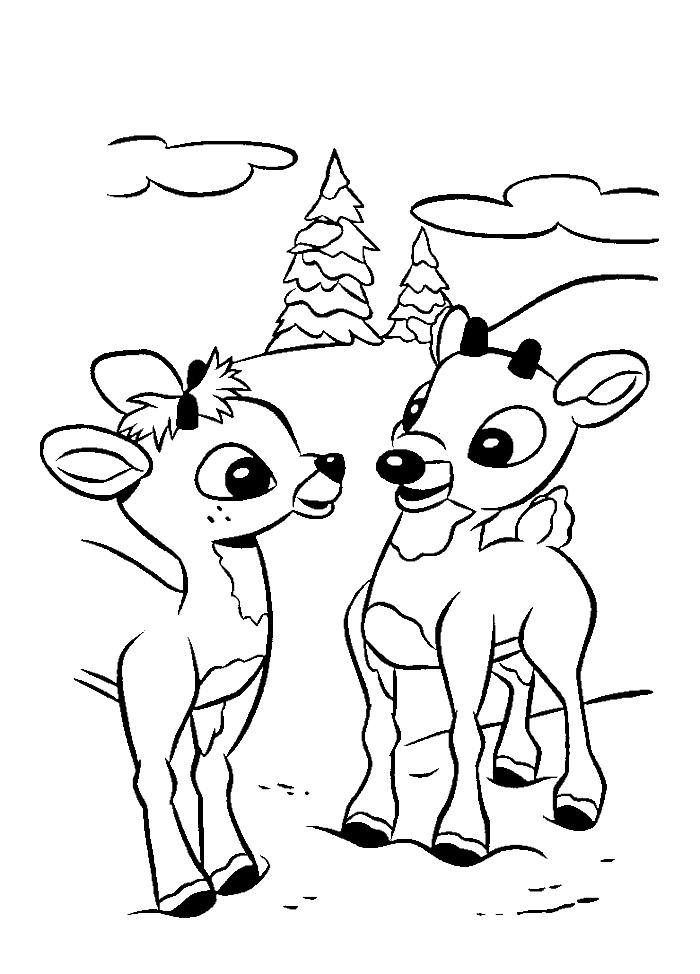 Charming Rudolph Coloring Pages Printable 28