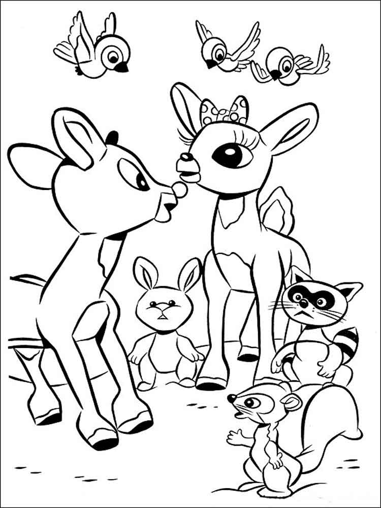 Charming Rudolph Coloring Pages Printable 33