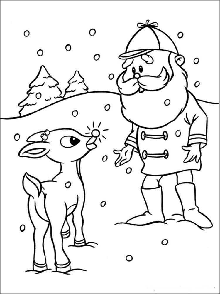 Charming Rudolph Coloring Pages Printable 9