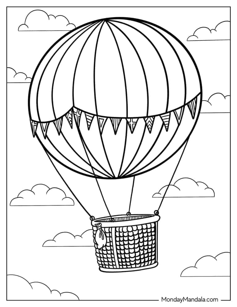 Colorful Balloon Coloring Pages Printable 23