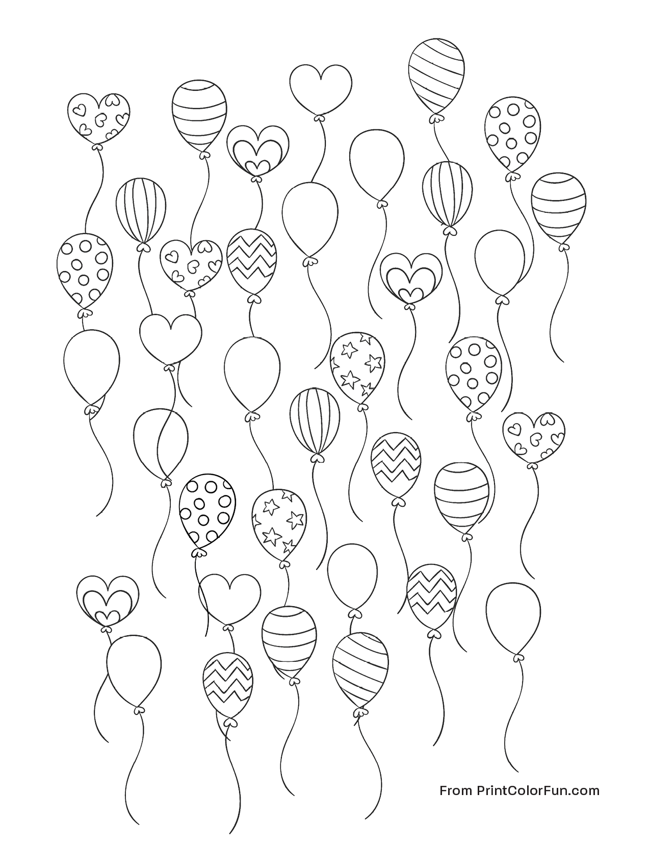 Colorful Balloon Coloring Pages Printable 27