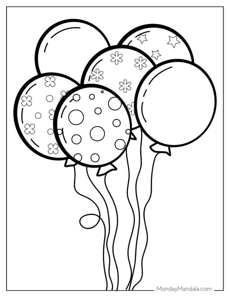 Colorful Balloon Coloring Pages Printable 28