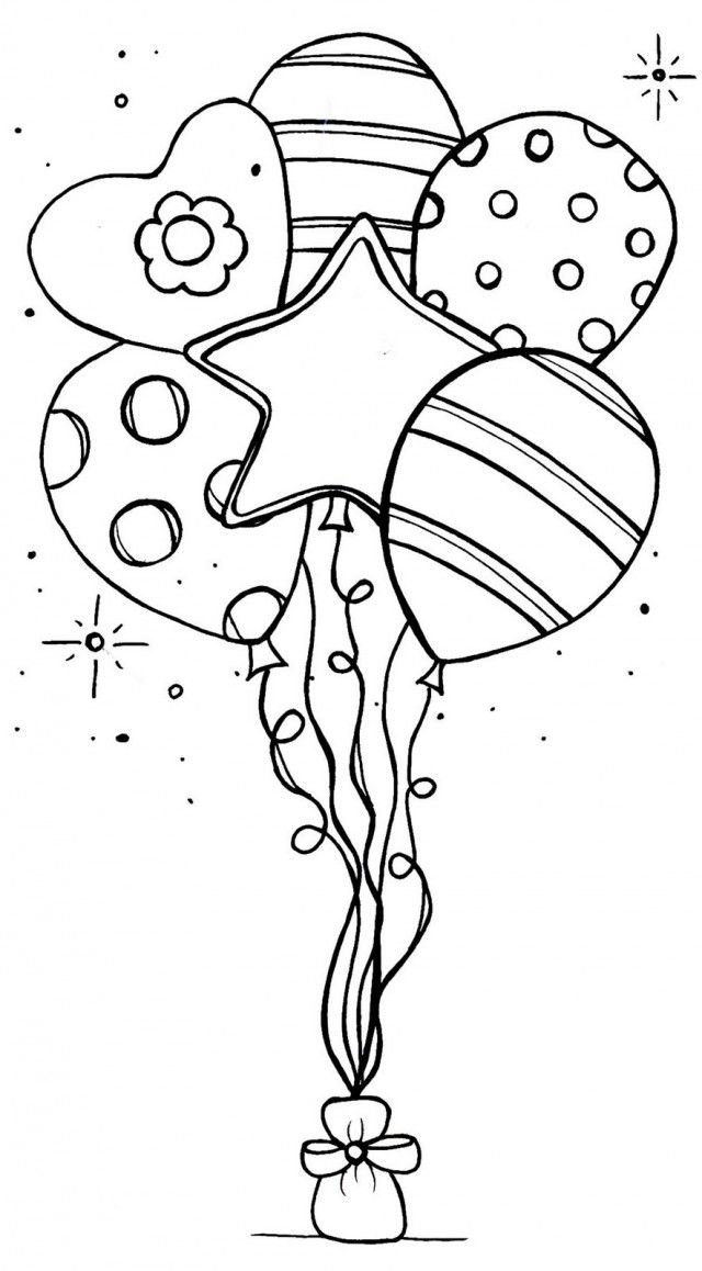 Colorful Balloon Coloring Pages Printable 3