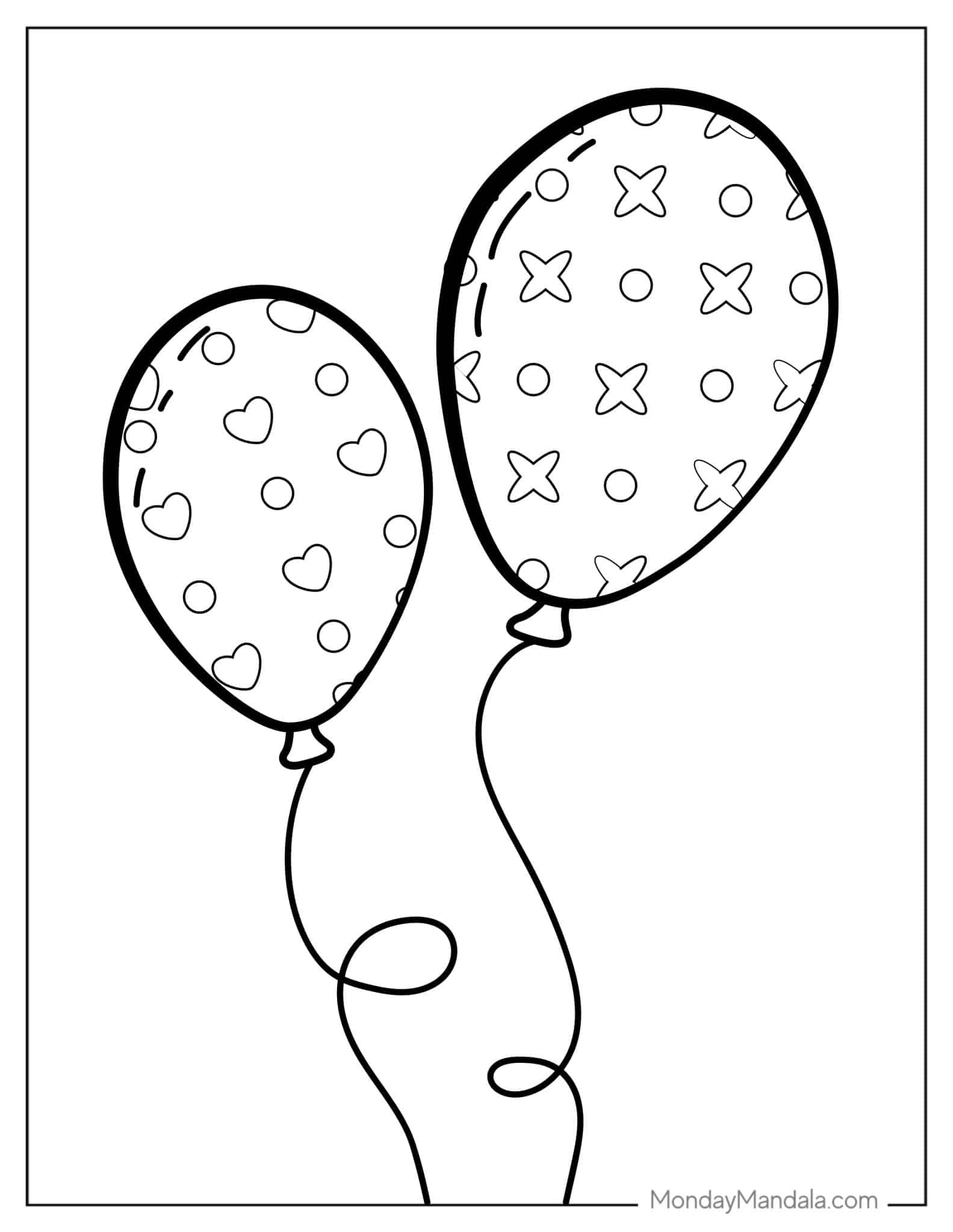 Colorful Balloon Coloring Pages Printable 4