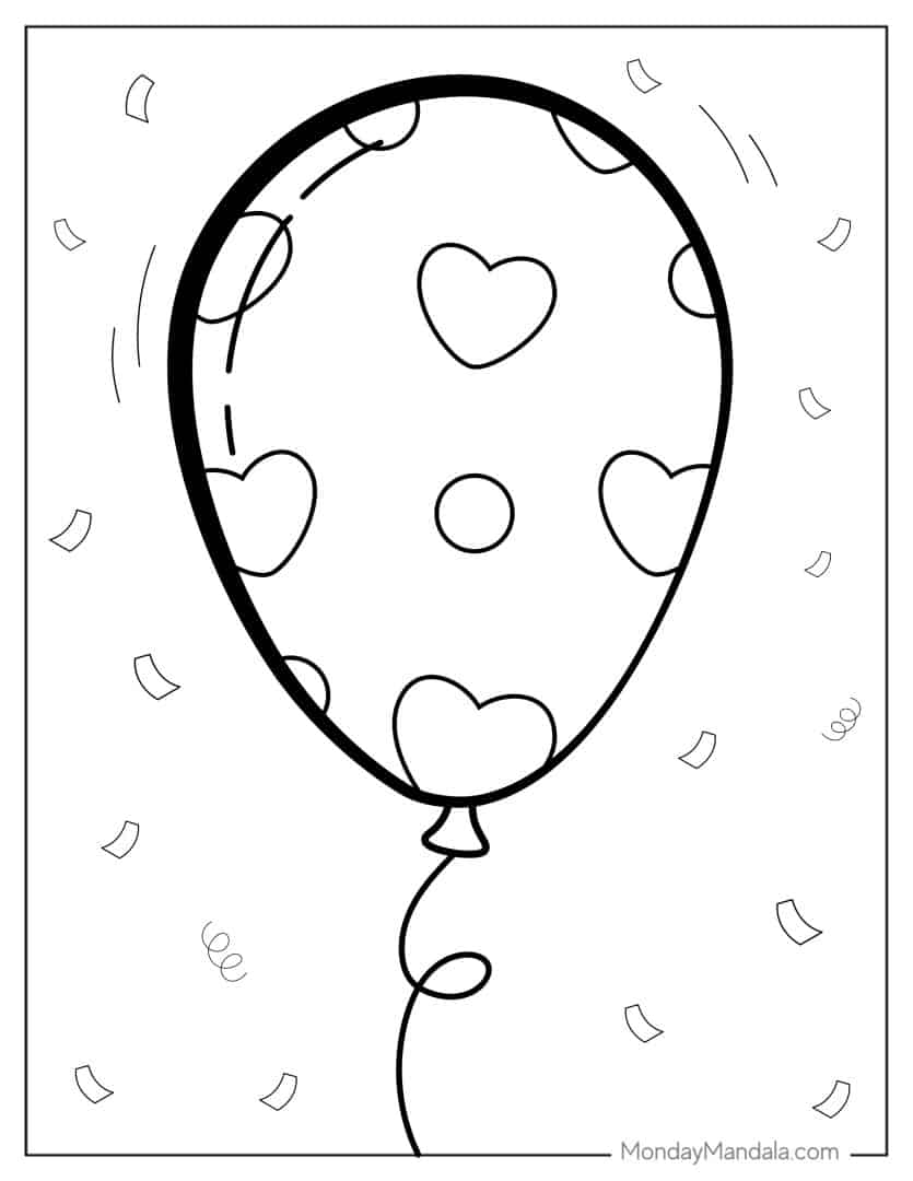 Colorful Balloon Coloring Pages Printable 6