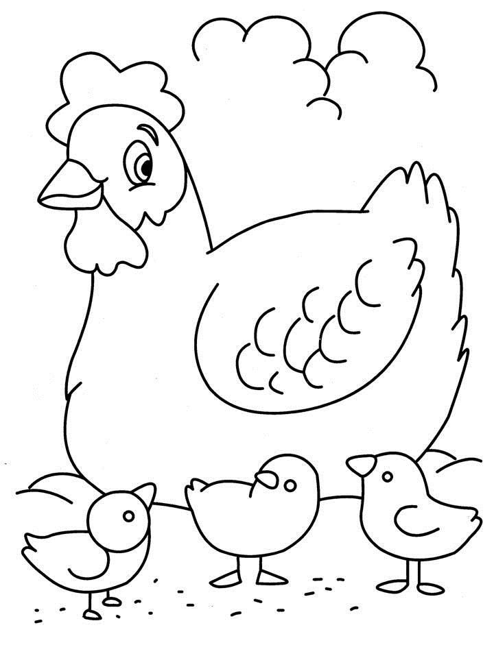 Cute Chicken Coloring Pages Printable 10