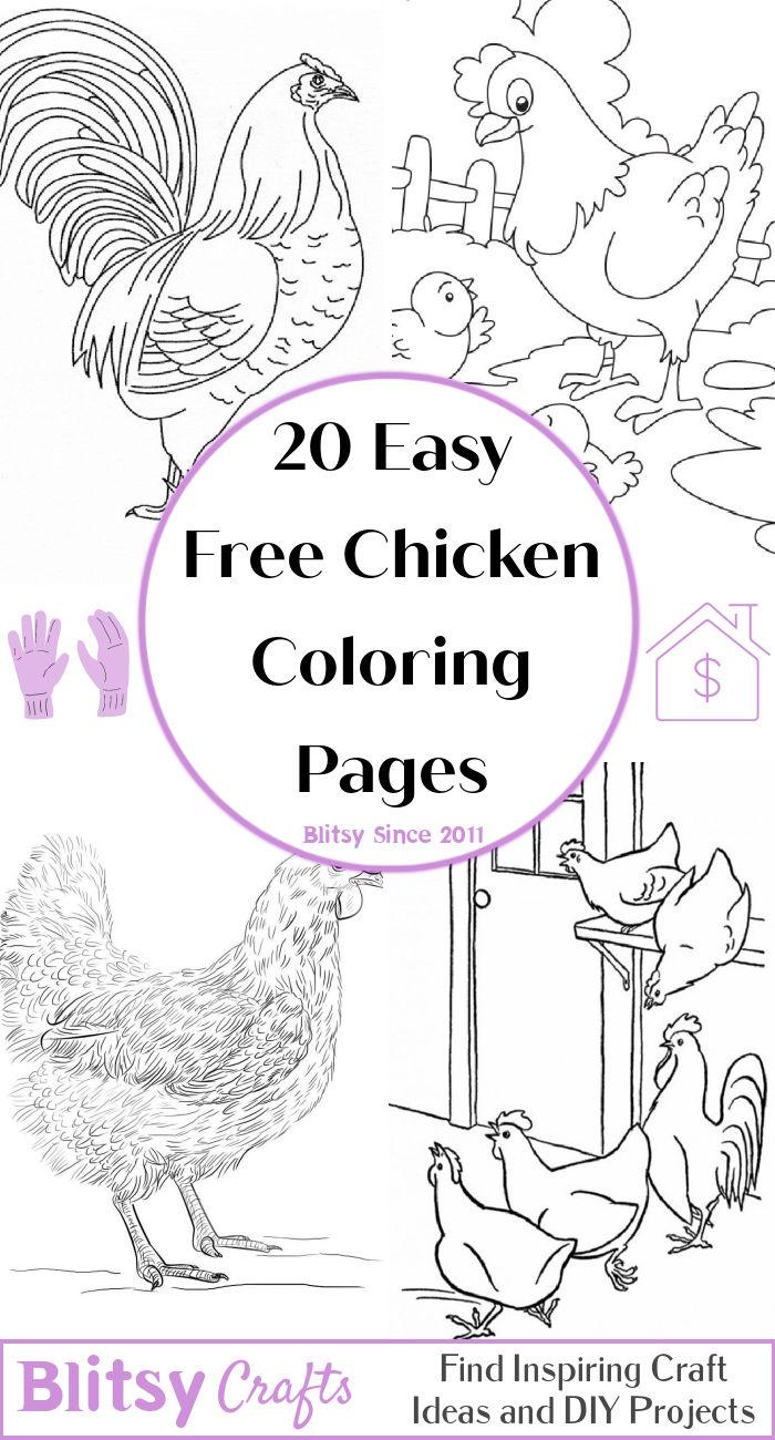 Cute Chicken Coloring Pages Printable 11