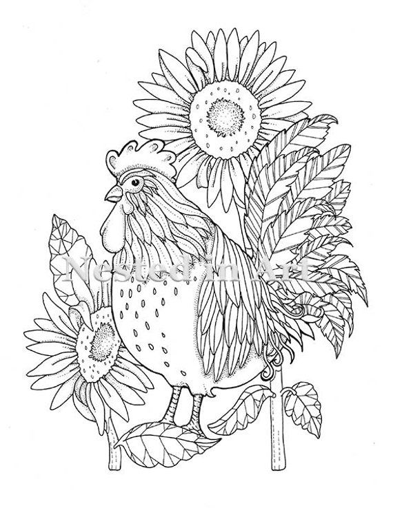 Cute Chicken Coloring Pages Printable 13