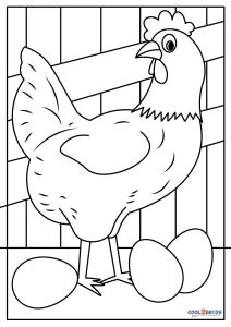 Cute Chicken Coloring Pages Printable 22