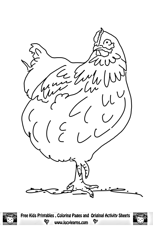 Cute Chicken Coloring Pages Printable 24