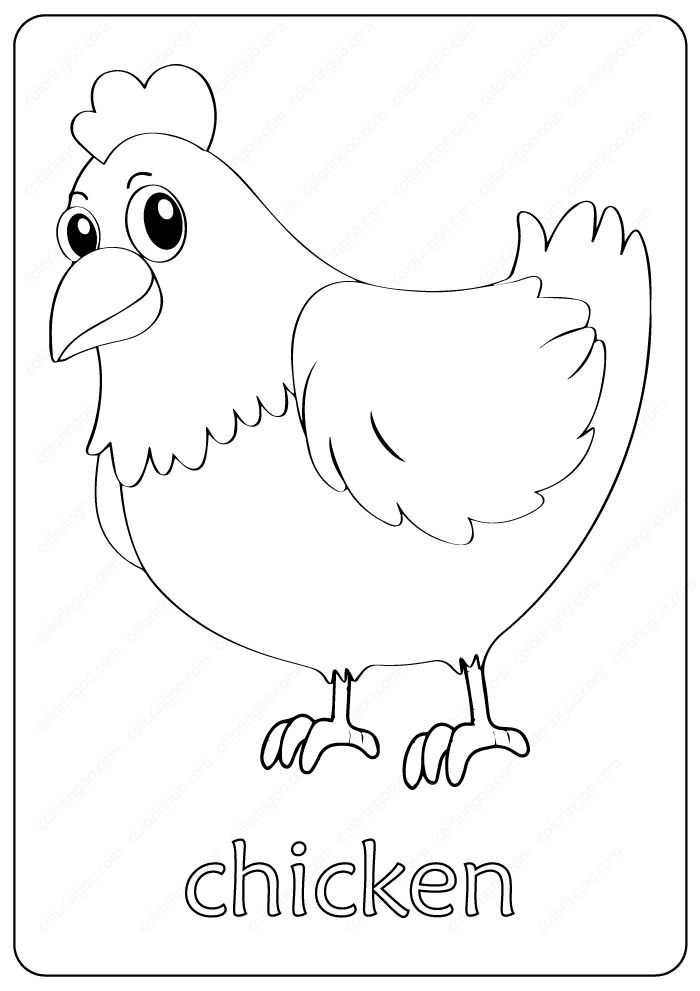 Cute Chicken Coloring Pages Printable 25