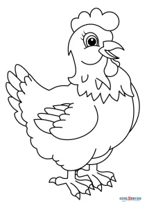 Cute Chicken Coloring Pages Printable 34