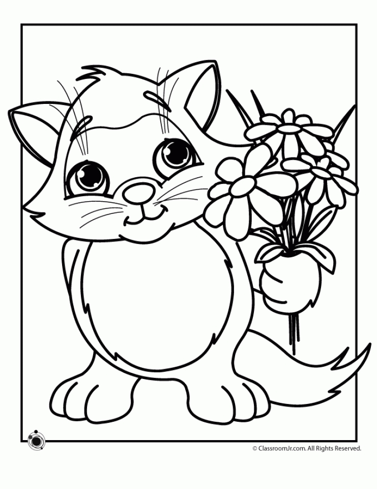 Cute Kitten Coloring Pages Printable 10