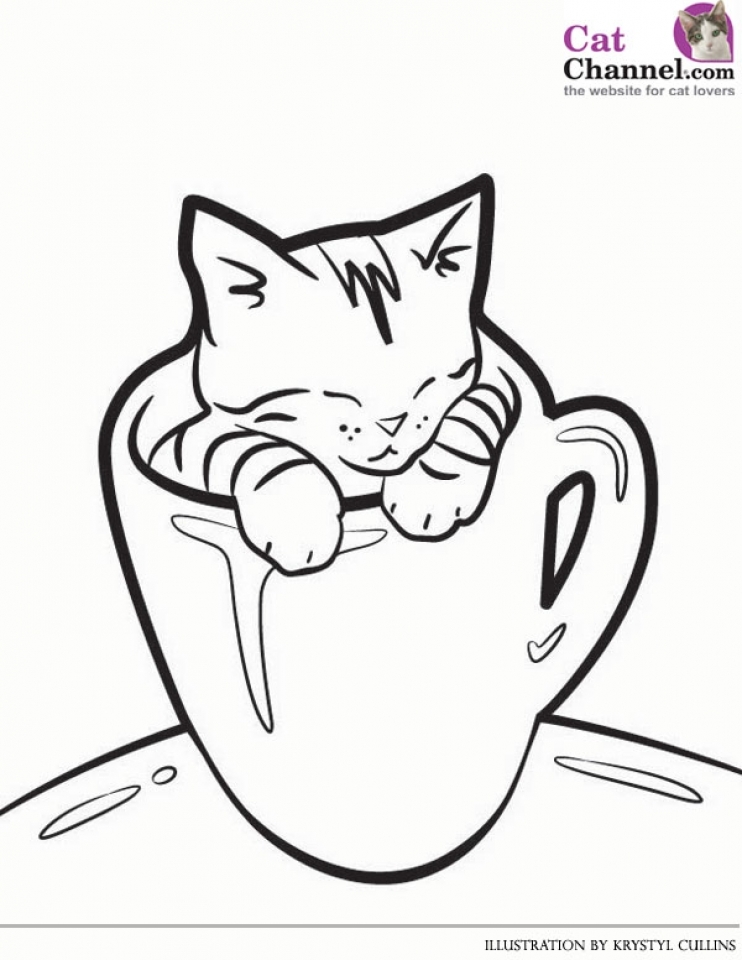 Cute Kitten Coloring Pages Printable 11