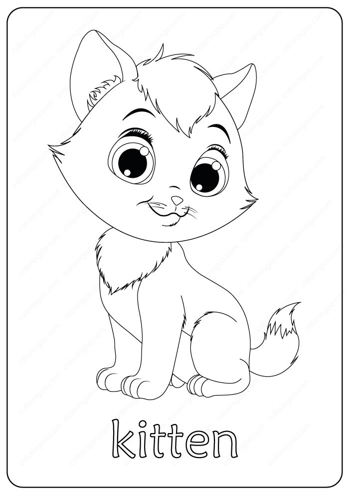 Cute Kitten Coloring Pages Printable 16