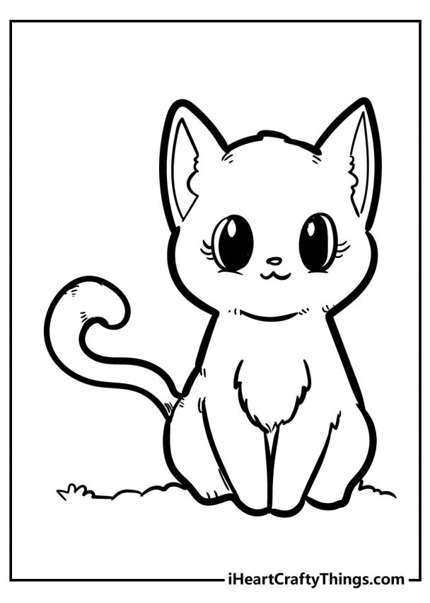 Cute Kitten Coloring Pages Printable 24