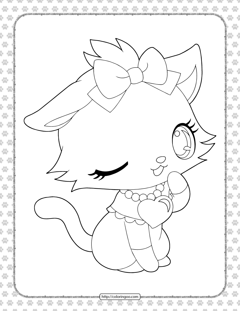 Cute Kitten Coloring Pages Printable 6